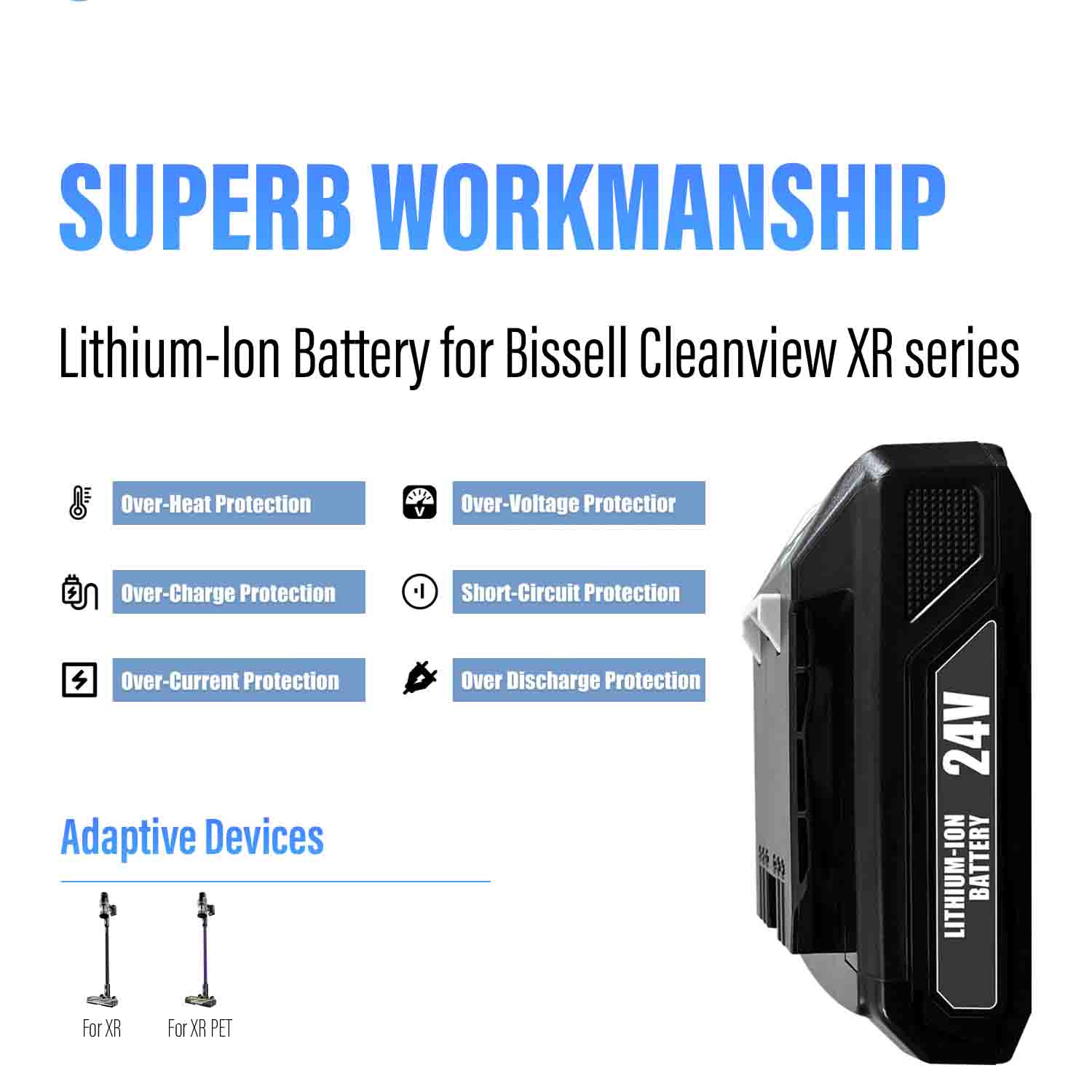 Lithium Replacement Battery for CleanView XR 4054,Bissell 3789U 3797V 3000mAh,Bissell Cleanview XR Series SWLPB Vacuum Cleaner