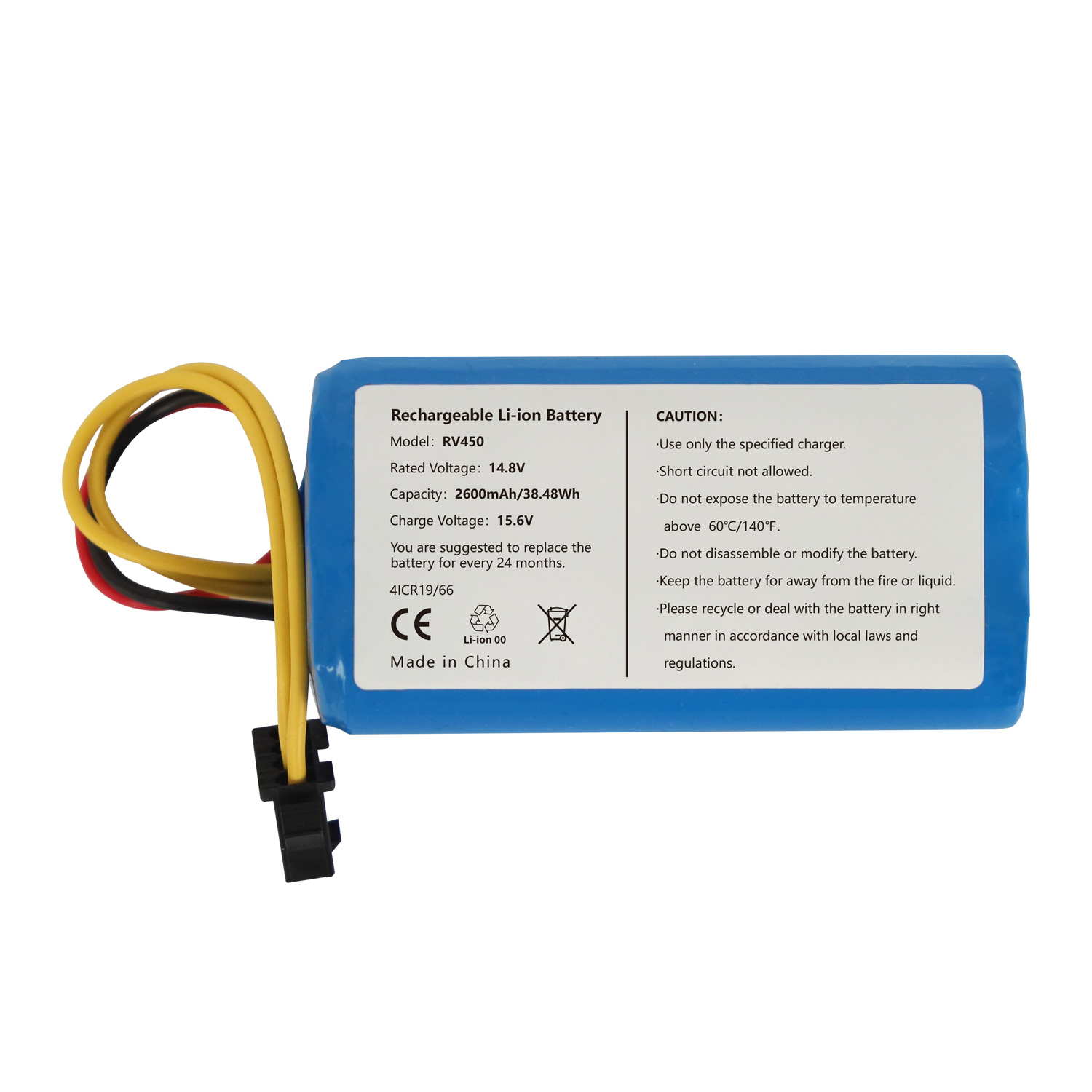 14.8V 2600mAh Sweeper Vacuum Cleaner Battery For Redmond RV450 R450 Inse E6 Replacement Lithium Ion Battery