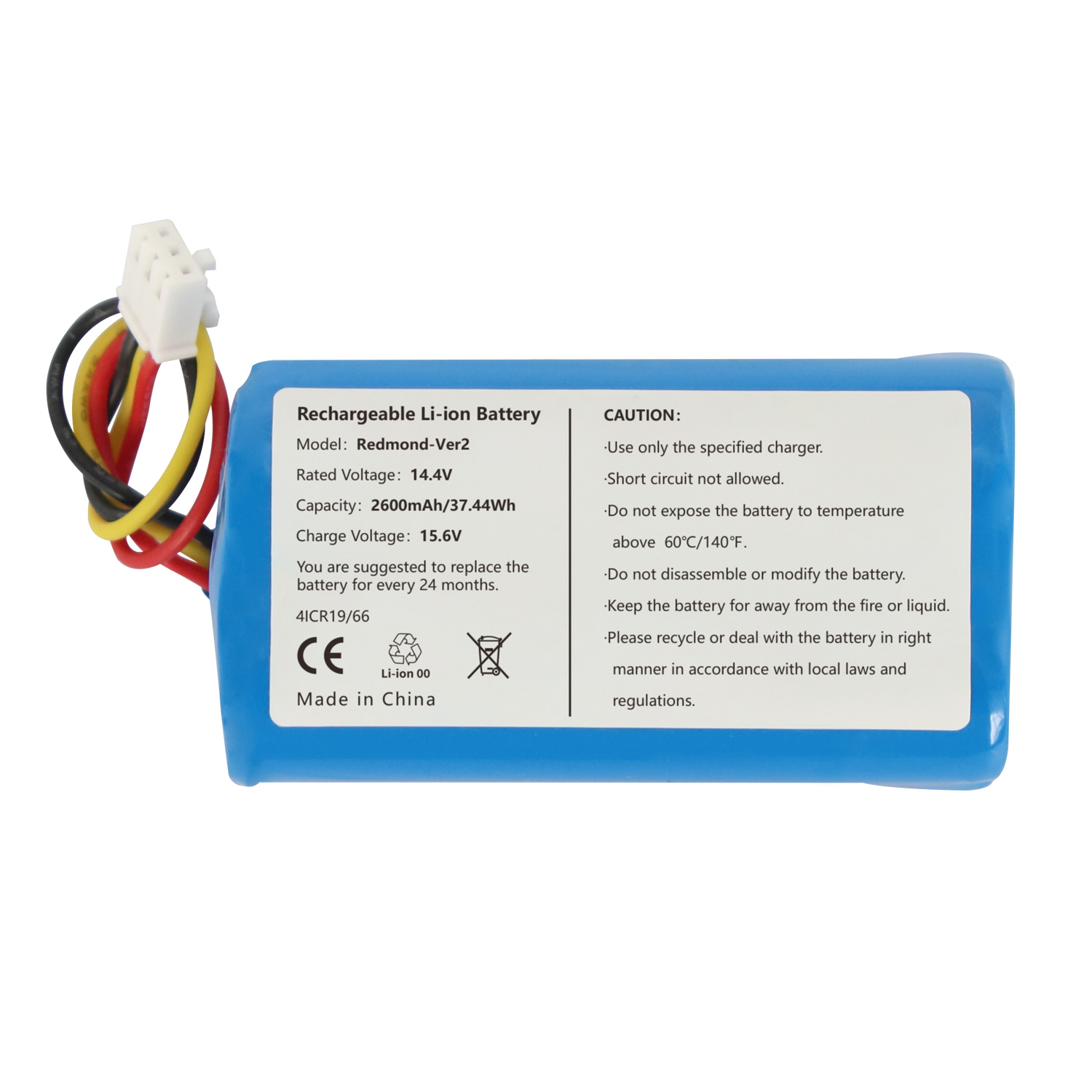 Lithium Battery For Redmond Ver2 14.4V 2600mAh Rechargeable Codless Vacuum Cleaner Battery