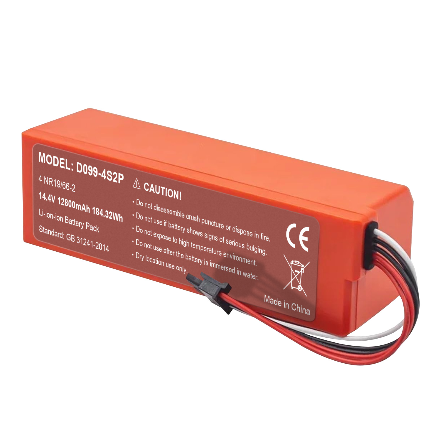 14.4V 12800mAh Replacement Lithium Ion Battery For Xiaomi Mop 2 Pro MJSTS1 C101 MJSTP D099-4S2P Robot Vacuum Cleaner Battery