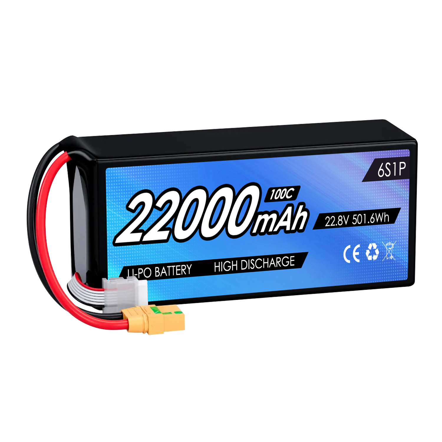 High Capacity 22.8V 22000mAh RC FPV Drone Battery HV 100C 6S Llipo Drone Lithium Battery for FPV UAV Aircraft Extreme Condition