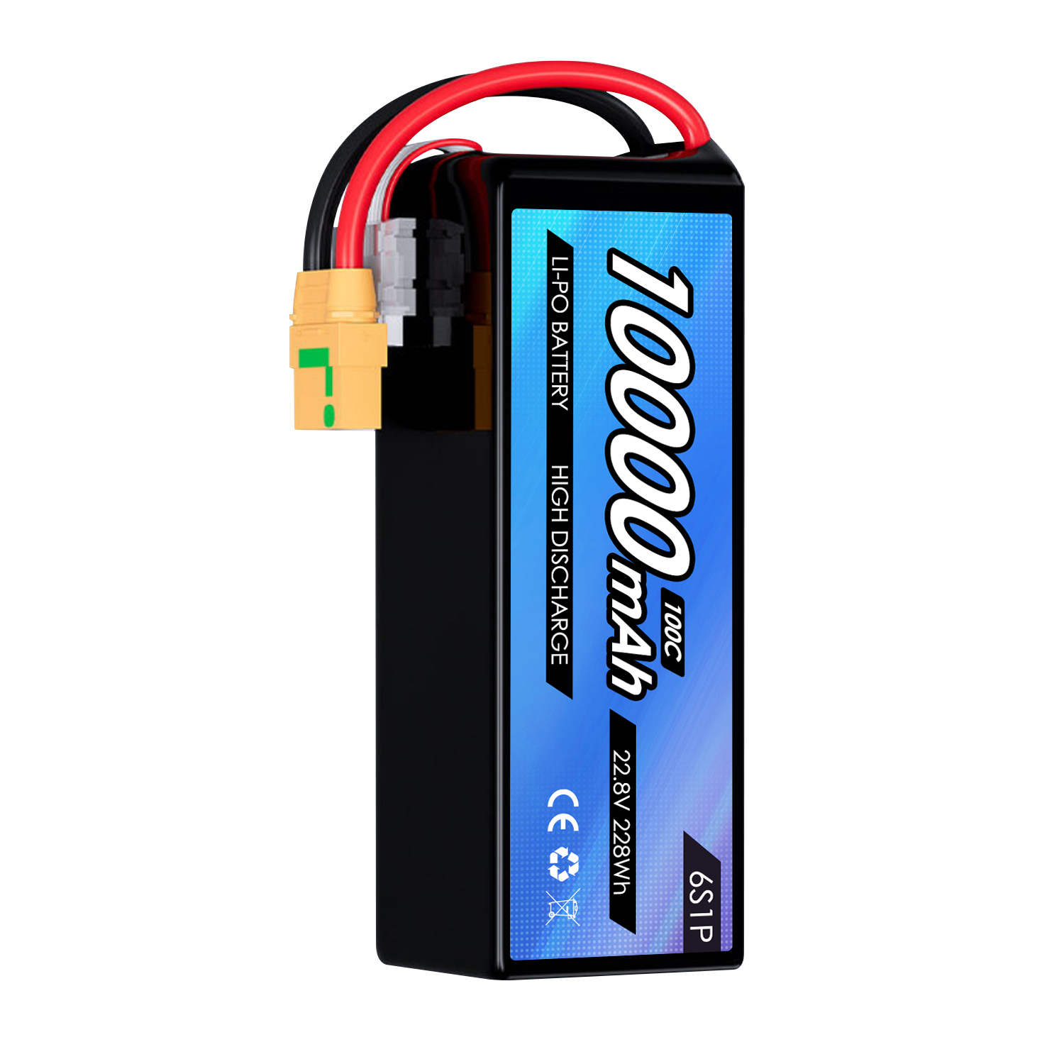 High Performance 22.8V 10000mAh FPV HV Drone Li-polymer Battery Pack 6S 100C for Professional Drones Aircraft UAV