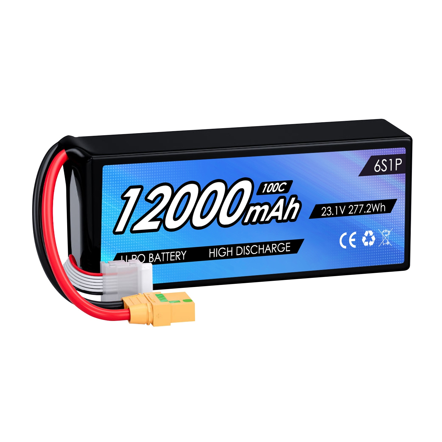 23.1V 12000mAh 7inch X8 Lipo Drone 6s1p Lipo Battery 100c Soft Case Lihv Fpv Batteries for Light Weight Fpv Multi-Axis Drone