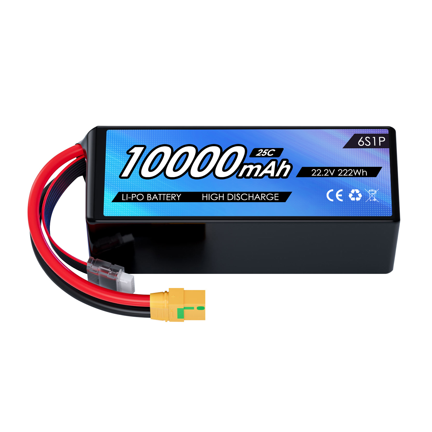 22.2V 10000mah Lipo RC Drone Battery 6S 25C Lipo Battery with Drone Soft case XT90 Connector for FPV UAV Aircraft